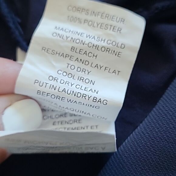 Michael Kors Womens Small Tiered Sleeveless Tank Top Blouse Round Hem Navy Blue - Picture 12 of 15